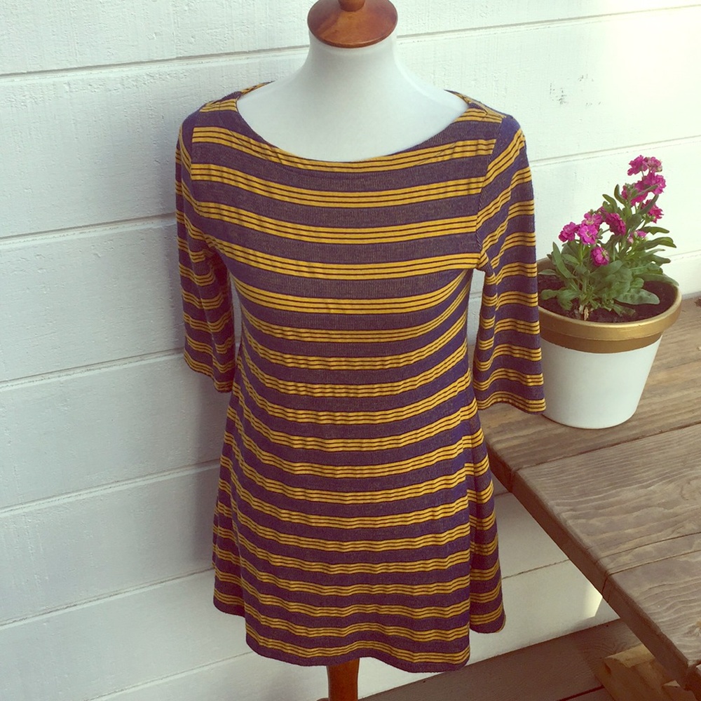 BDG Blue & Yellow Striped Dress